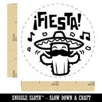 Кактус на Fiesta Party със Sombrero Self -Unding Cumber Stamp Stamper - Red Ink - Mini