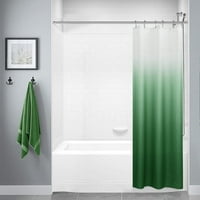 Текстурирана тъкан за баня за душ завеса, полиестер омбре душ завеси за баня, водоустойчив облицовка за завеси за душ с куки, машинно миещо се