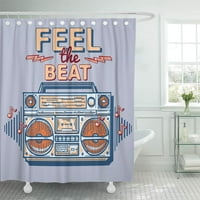 Цветният модел усещане на ритъма фънки музикален бум Bo 1980s декор за баня баня за душ завеса за душ