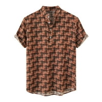 Ризи за аутици за мъже мъжки летни ежедневни хаваи риза върхове стойка яка риза блуза дамски върхове