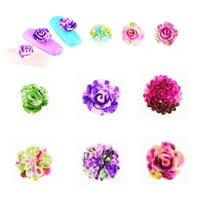 Yolai 3d Rose Flower Nail Art Charm мъниста цветни смоли нокти на съвети за маникюр