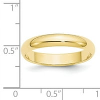Първично злато карат жълто злато половин кръг сватбена лента размер 10.5