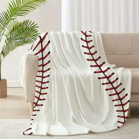 Бейзболен фланелен легло одеяло леко уютно плюшено хвърляне на одеяло за спални дневни диван диван декор за спално бельо домашни