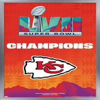 Канзас Сити Шефове - Super Bowl LVII Team Logo Wall Poster, 14.725 22.375 в рамка