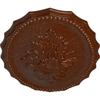 Екена Милуърк 7 8 В 3 4 Х 1 2 П Оксфорд Таван Медальон, Ръчно Рисуван Полиран Махагон Пращене