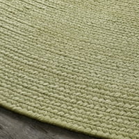 Впечатления parmigianino солиден овален сплетен на закрито на закрито килим 6 'кръг, мъгла зелено