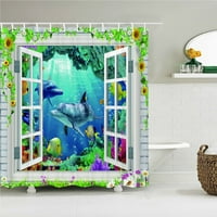 Всички видове 3D пейзажи прозорци душ завеси за домашна украса баня с куки 40x водоустойчиви тъкани за миене