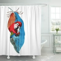 Скица синя буйна оранжева птица перо за коса рисунка декор за баня баня за душ завеса