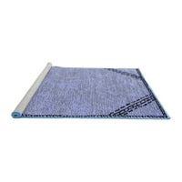 Ahgly Company Machine Pashable Indoor Rectangle Oriental Blue Industrial Area Rugs, 7 '10'