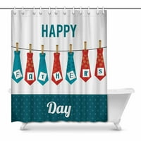 Честит ден на бащата със синя папийонка водоустойчива душ завеса декор тъкан баня комплект