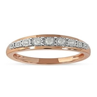 Имперски 10к Розово Злато 1 6к ТДВ диамантен пръстен за годишнина от сватбата на жените