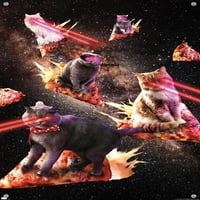 Джеймс Букър - Галактически лазерни котки на плакат за стена за пица с бутални щифтове, 14.725 22.375