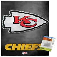 Канзас Сити Чийфс - лого плакат за стена с щифтове, 14.725 22.375