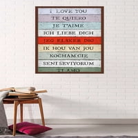 Любовен език - обичам те плакат за стена, 22.375 34
