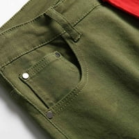 Одеерби дънки за мъже Нови модерни ежедневни панели за затваряне на цип Измити разтегателни панталони 0Live Drab