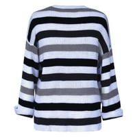 Дамски жилетка пуловери Модерни годни пуловер Пуловер Ваканция V-образно явление за жени за жени Черно S