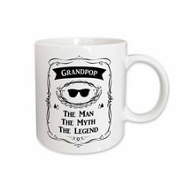 3Drose дядов човек Мъжът мит The Legend Fun Cool Grandpa Grandfather Gift - керамична чаша, 15 -унция