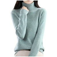 Ketyyh-chn Fashion Fashion Winter Zipper пуловер Разхлабен небрежен топъл пуловер джъмпер мента зелено, 2XL