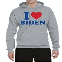 Wild Bobby, обичам президента на Biden USA Policy Unise Graphic Hoodie Sweatshirt, Хедър Грей, 3x-голям