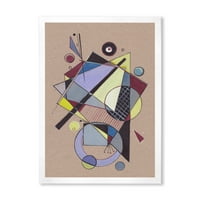 Дизайнарт 'абстрактни композиции на цветна геометрична Ив' модерна рамка Арт Принт
