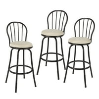 Опори Уиндзор плат седалка бар столове, комплект от 3, Бял