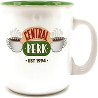 Приятели централен Перк лого бял 20оз керамичен Кемпер стил чаша