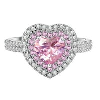 Класически обица Темперамент сладка светлина и прост диамант розов любовен пръстен платинен плочи с диамант пръстени пръстени розово