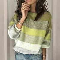 Huaai пуловери за жени цветен блок и райе