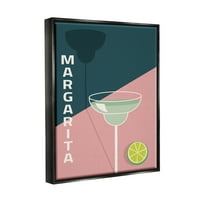 Ступел индустрии модерни Маргарита блокиран цитрусови съвременни коктейл графично изкуство струя черно плаваща рамка платно печат