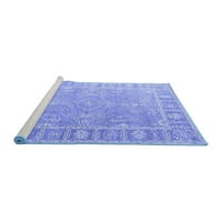 Ahgly Company Machine Pashable Indoor Square Oriental Blue Industrial Area Cugs, 6 'квадрат