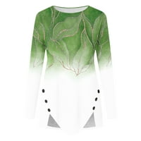 Usmixi клирънс продажба суичър за жени мода нередовен бутон подгъва пуловер туника върхове дами дишащи суичъри зимни модерни флорални