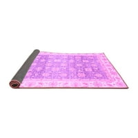 Ahgly Company Indoor Rectangle Oriental Purple Traditional Area Rugs, 8 '12'