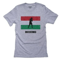 Унгария Олимпийски - Бокс - Флаг - Силуета Мъжки сива тениска
