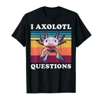 Axolotl Въпроси сладък аксолотл с къс ръкав кръгла шия черна тениска
