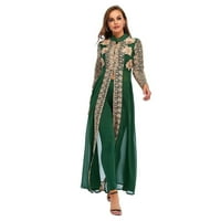 Valcatch мюсюлманска рокля за жени Дубай Абая костюм бродерия с дълъг ръкав разточителна макси рокля и панталони молитвени дрехи
