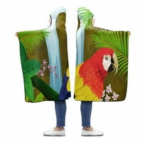 Папагал персонализиран одеяло с качулка одеяло за носено одеяло с качулка