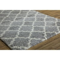 Черги Америка перо шаг колекция сива слонова кост Кватрефойл Фх100б съвременна геометрична площ килим 8 '10'