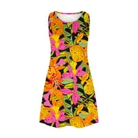 Xysaqa рокли за жени летни рокли без ръкави флорални отпечатани ежедневни опаковки екипаж