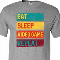 Inktastic Eat Sleep Video Game Повторете тениска