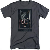 Trevco BM2830-ATT-Batman & American Batman Adult Cotton Tall Fit Кратко ръкав 18- тениска, въглен- 3x