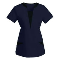 Frostluinai Nursing Uniform за дамски ексфолианти върхове цвят небрежна работеща униформа с джобни v-образни работни работи и безопасност върхове за медицински сестри Защитни