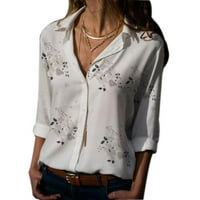 Жени Лапина дълга ръкав блуза момичета стил риза свободни флорални модели върхове