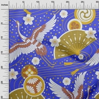 Oneoone памучен камбричен среден синя тъкан азиатски японски шаблон за шиене на материали от печат на двора