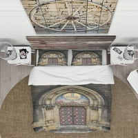 Дизайнарт 'богато украсен вход на църква в Прага' Реколта пухени корица комплект