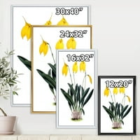Дизайнарт 'Орхидея Ретро Цветя' Къща В Рамка Платно За Стена Арт Принт