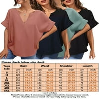 Капризи жени от солиден цвят тройник небрежен извит тениска тениска тениска с къси ръкави летни върхове