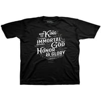 Светлинен източник Мъжка тениска-крал безсмъртен-Черен-3х-голям