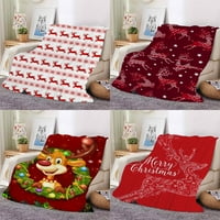 Коледно одеяло за хвърляне, мек и топъл фланец празник Коледно дърво Декоративно легло диван одеяло, подходящо за спалнята хол