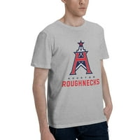 Хюстън Roughnecks Мъжки основна тениска с къс ръкав сива голяма