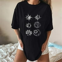luethbiez жени извънгабаритни графични винтидж тениски върхове кръгли шия тениски y2k улични дрехи
